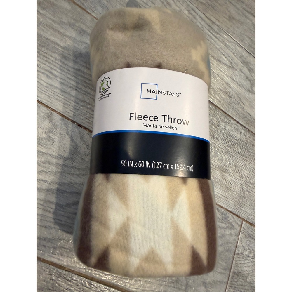 Mainstays Fleece Throw Blanket 50x60 Multi Aztec NWT Southwestern Boho Throw‎